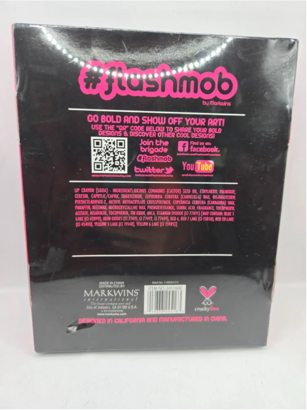 New Markwins Flashmob Urban Lights 6pc Lip Crayon Set Vibrant Colors